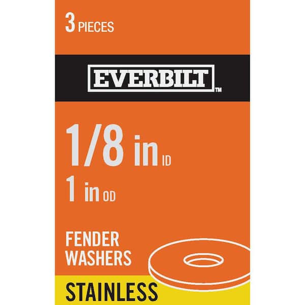 Everbilt 1/8 in. x 1 in. Stainless Steel Fender Washer (3-Piece)