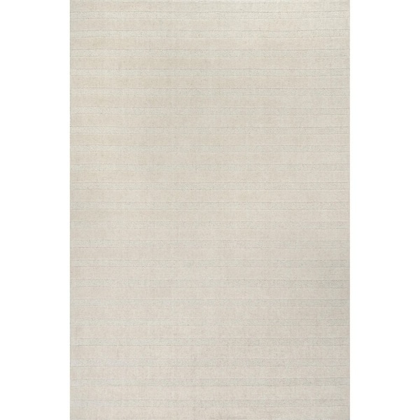 Vestry Striped Wool Ivory 9 ft. x 12 ft. Indoor/Outdoor Patio Area Rug