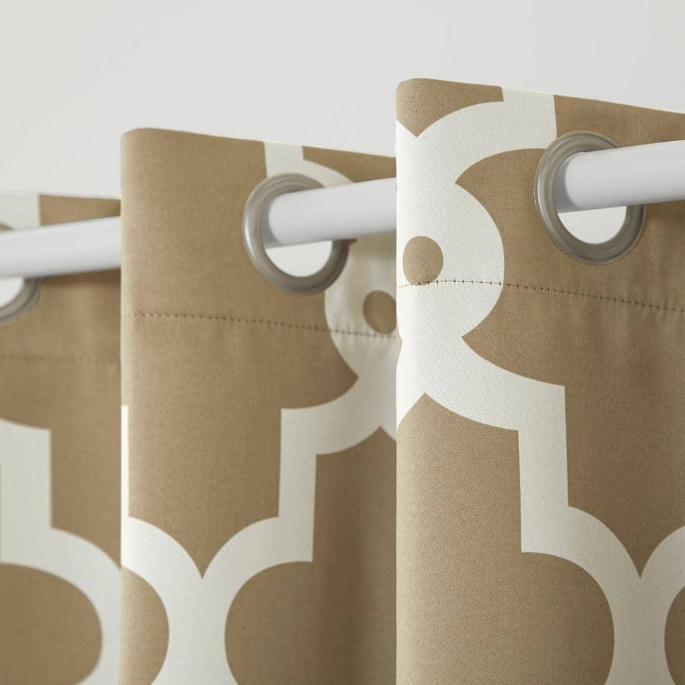 Taupe Polyester Blackout Grommet Window Panel Set