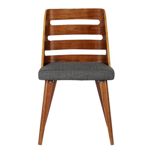 Armen living jaguar dining chair in charcoal fabric and walnut deals wood finish