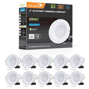6 in. CCT and Wattage Selectable New Construction or Remodel IC Rated Integrated LED Commercial Downlight(10-Pack)