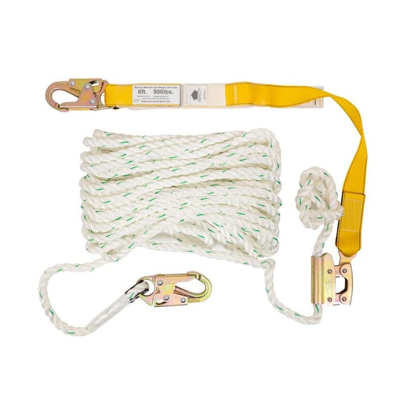 Fall Protection Lifeline Safety Rope Lanyard with Hook and Shock Absorber 