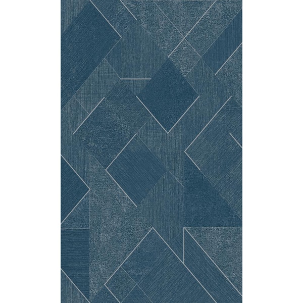 Blue Textured Geometric Diamond Printed Non-Woven Non-Pasted Textured Wallpaper 57 Sq. Ft.