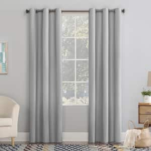 Lindstrom Textured Draft Shield Fleece Insulated Gray 40 in. W x 96 in. L Grommet Room Darkening Curtain (Single Panel)