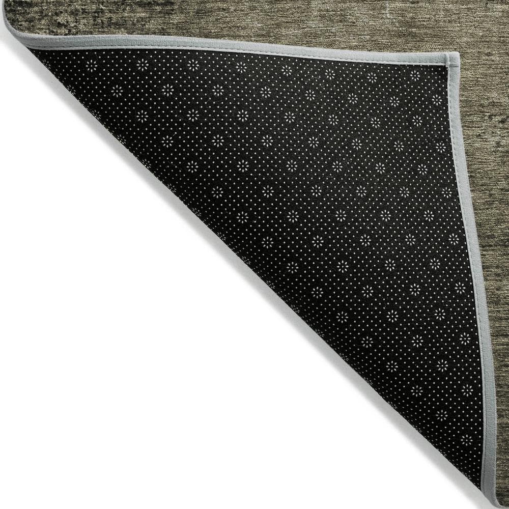 Gray Flat Woven Rectangular Washable Synthetic Rug 2'6" x 3'10"