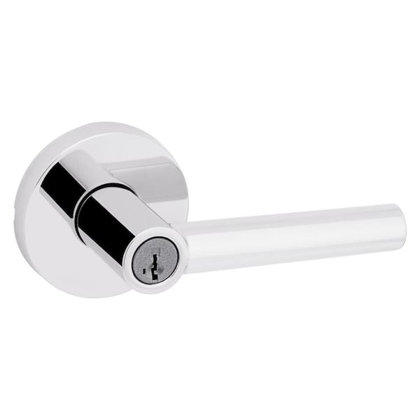 Kwikset Milan Polished Chrome Keyed Entry Door Lever Featuring SmartKey Security