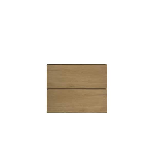 23.7 in. W x 17.9 in. D x 20.5 in. H Wall Mount Wood Bath Vanity Cabinet without Top in Natural Oak with 2-Drawers
