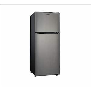 19.13 in. 4.6 cu. ft. Retro Mini Refrigerator in Stainless Steel with Top Door freezer