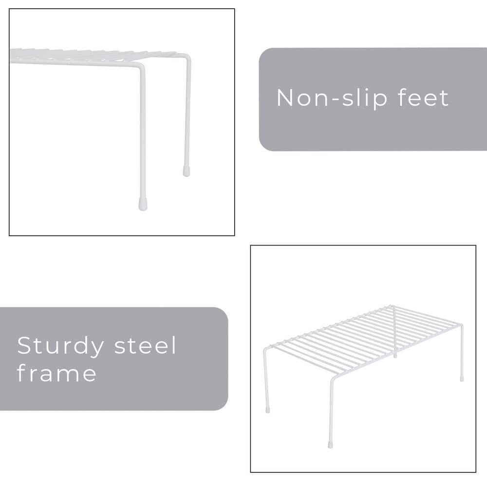 White Steel 3-Tier Kitchen Corner Shelf Rack