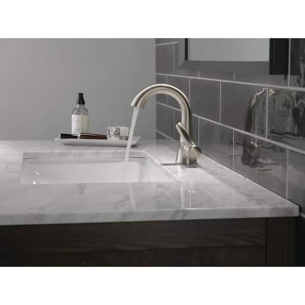 Esato Single Handle Single Hole Bathroom Faucet in Brushed Nickel