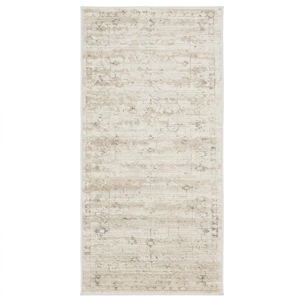 Eloria Oriental Washable Indoor Runner Rug 2' x 8' Beige Modern Runner Rug, Stain-Resistant Carpet