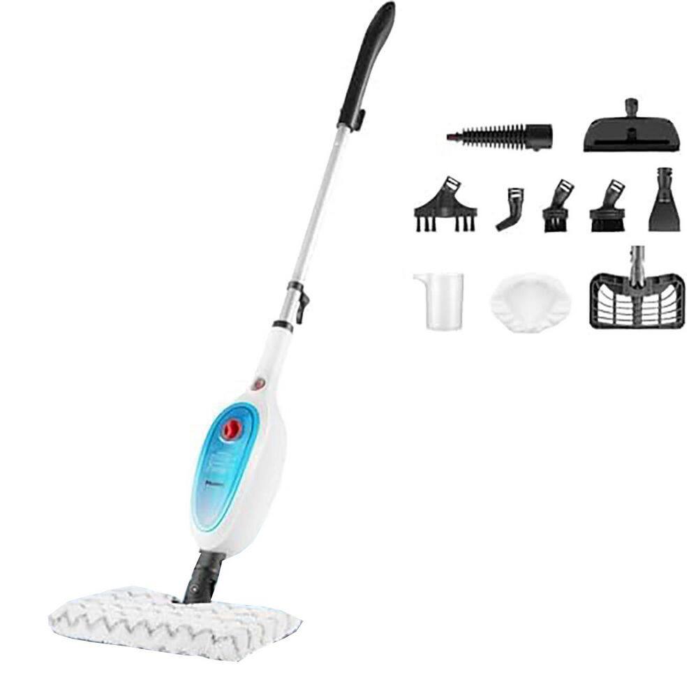 Commercial Corded Steam Mop Cleaning and Janitorial Product for Hardwood Tile Wall Floors in White w/ Detachable Steamer price history on PriceWatchPro