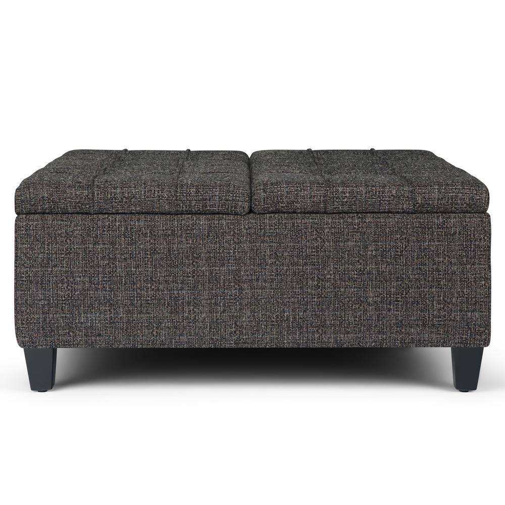 Harrison Dark Grey Tufted Cocktail Storage Ottoman