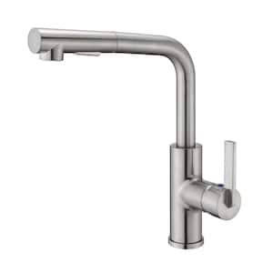 Hena Single-Handle Pull-Out Sprayer Kitchen Faucet with Accessories in Rust and Spot Resist in Brushed Nickel