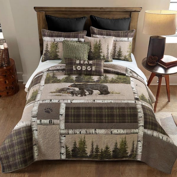 DONNA SHARP Bear Panels UCC Multicolor 3-Piece King Quilt Set