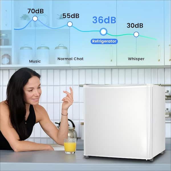 17.52 in. 1.4 cu. ft. Mini Refrigerator in White with Compact Freezer