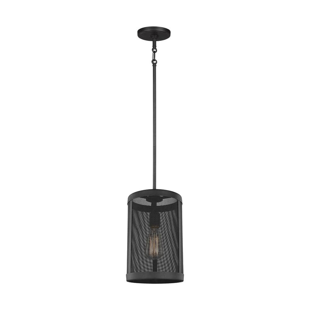Gereon Black Aluminum Mini Drum Pendant Light