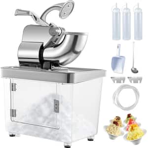 Commercial Ice Crusher 1196 oz. Silver ETL Approved Electric Snow Cone Machine Stainless Steel Shaved Ice Machine