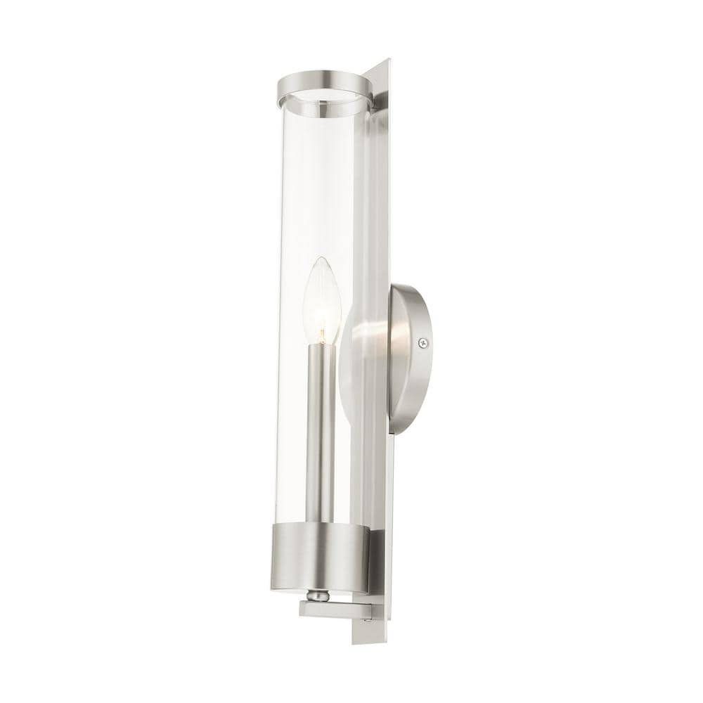 Castleton Brushed Nickel ADA Compliant Wall Sconce with Clear Glass
