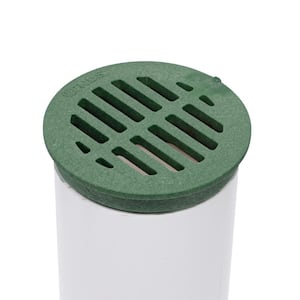 3 in. Plastic Round Drainage Grate in Green