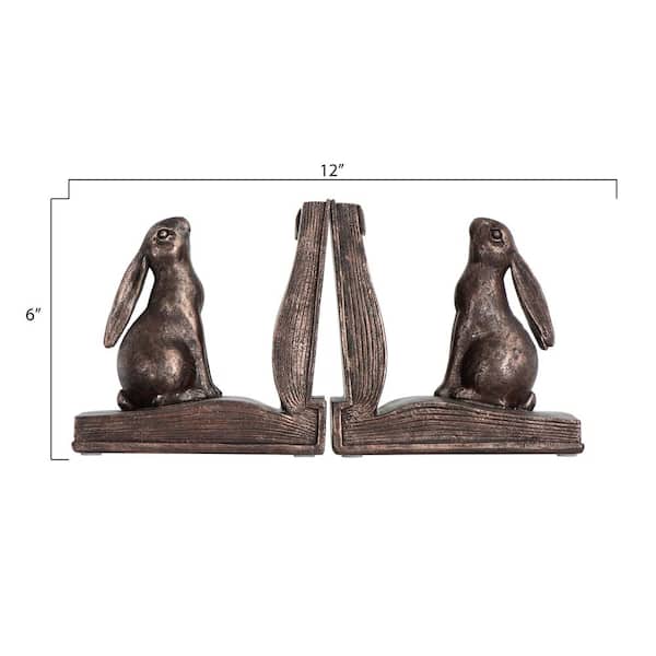 Rustic Wooden Rabbits - Iron Accents
