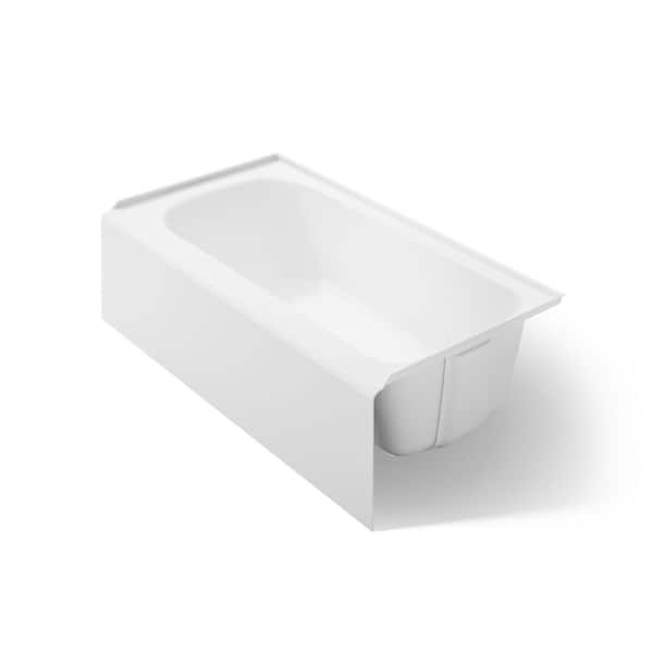 Paces 60 in. x 32 in. Acrylic Alcove Deep Soaking Bathtub with Right Hand Drain in White