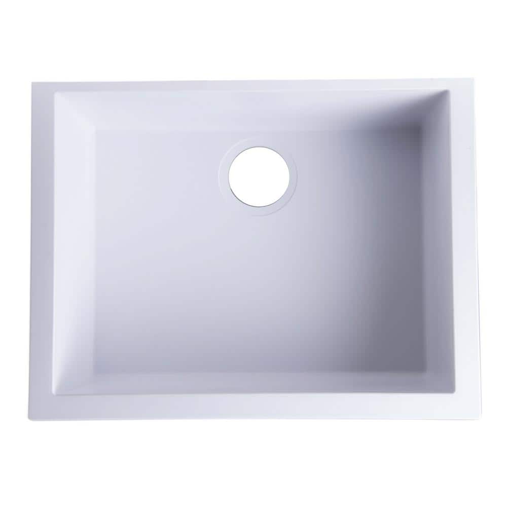 24'' White Granite Composite Undermount Kitchen Sink