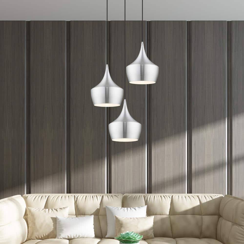 Mini Brushed Aluminum 1-Light Pendant for Indoor/Outdoor