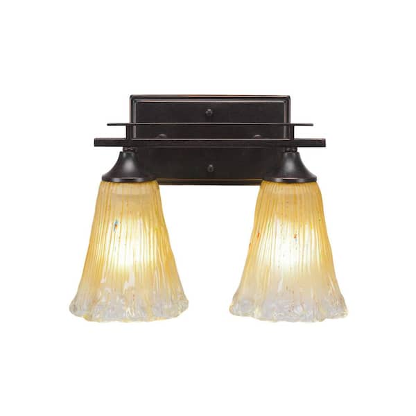Unbranded Ontario 13.5 in. 2-Light Dark Granite Vanity Light