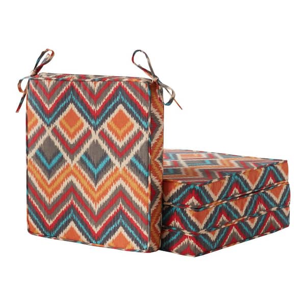 Greendale Home Fashions 18 in. x 18 in. Surreal Square Outdoor Dining Seat Cushion (4-Pack)