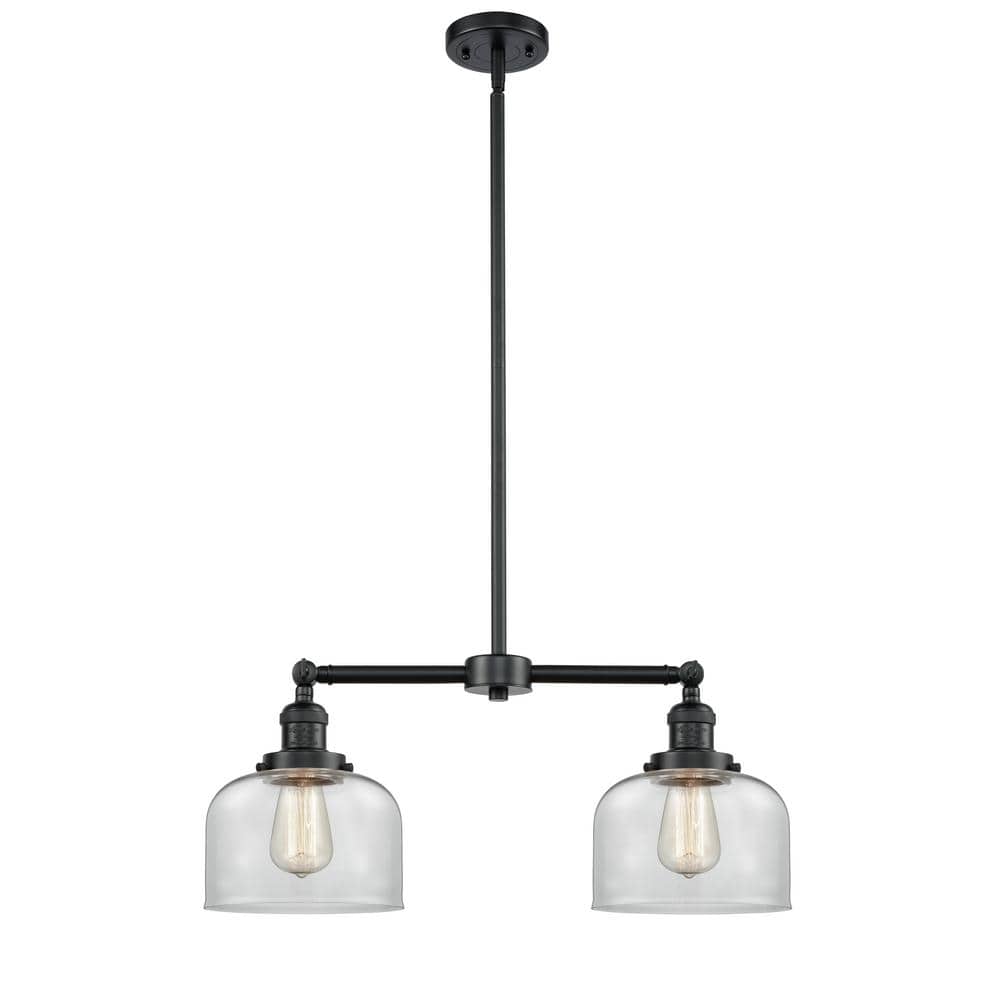 Bell 2-Light Oil Rubbed Bronze Shaded Pendant Light with Clear Glass Shade price history on PriceWatchPro
