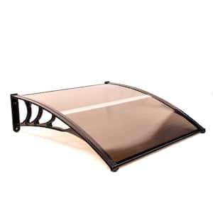 3.3 ft. Polycarbonate Outdoor Window/Door Fixed Awning in Brown