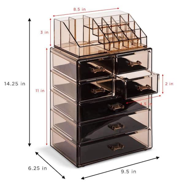 Brown Clear Makeup Organizer