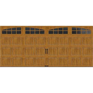 Gallery Collection 16 ft. x 7 ft. 18.4 R-Value Intellicore Insulated Ultra-Grain Medium Garage Door with Arch Window