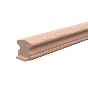 Stair Parts 6510 8 ft. Unfinished Red Oak Plowed 1-3/4 in. Handrail with Fillet