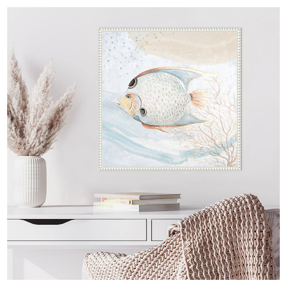 Ocean Oasis Bubbles Tropical Fish White Canvas Wall Art