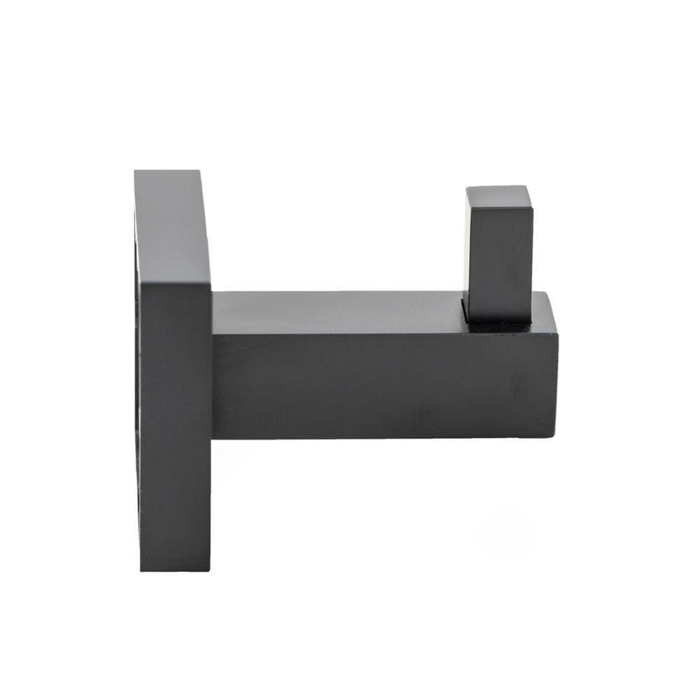Matte Black Solid Brass 2-Piece Robe Hook Set