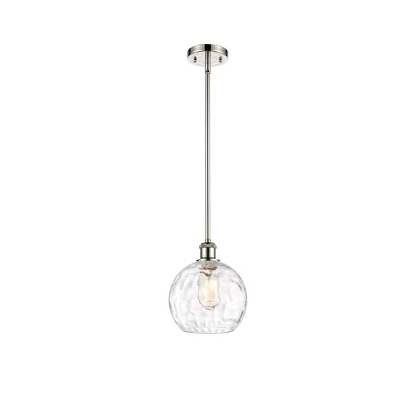 Innovations Athens Water Glass 60-Watt 1 Light Polished Nickel Shaded Mini Pendant Light with Clear glass Clear Glass Shade