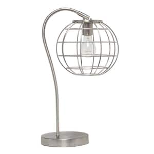 20 in. Brushed Nickel Arched Metal Cage Table Lamp