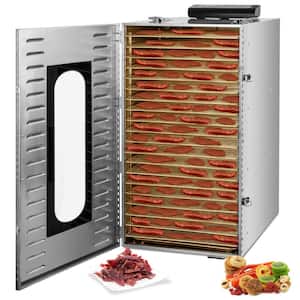 20-Tray Silver Food Dehydrator with Stainless Steel Trays
