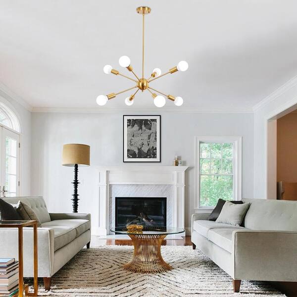 シトリンアゼツライト　スフィア　アゼツライト　約41.5ミリ ADSENSTY 8-Light Gold Modern Dimmable Sputnik Chandelier