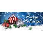 7 ft. x 16 ft. Red and White Christmas Ornaments on Red Christmas Garage Door Decor Mural for Double Car Garage