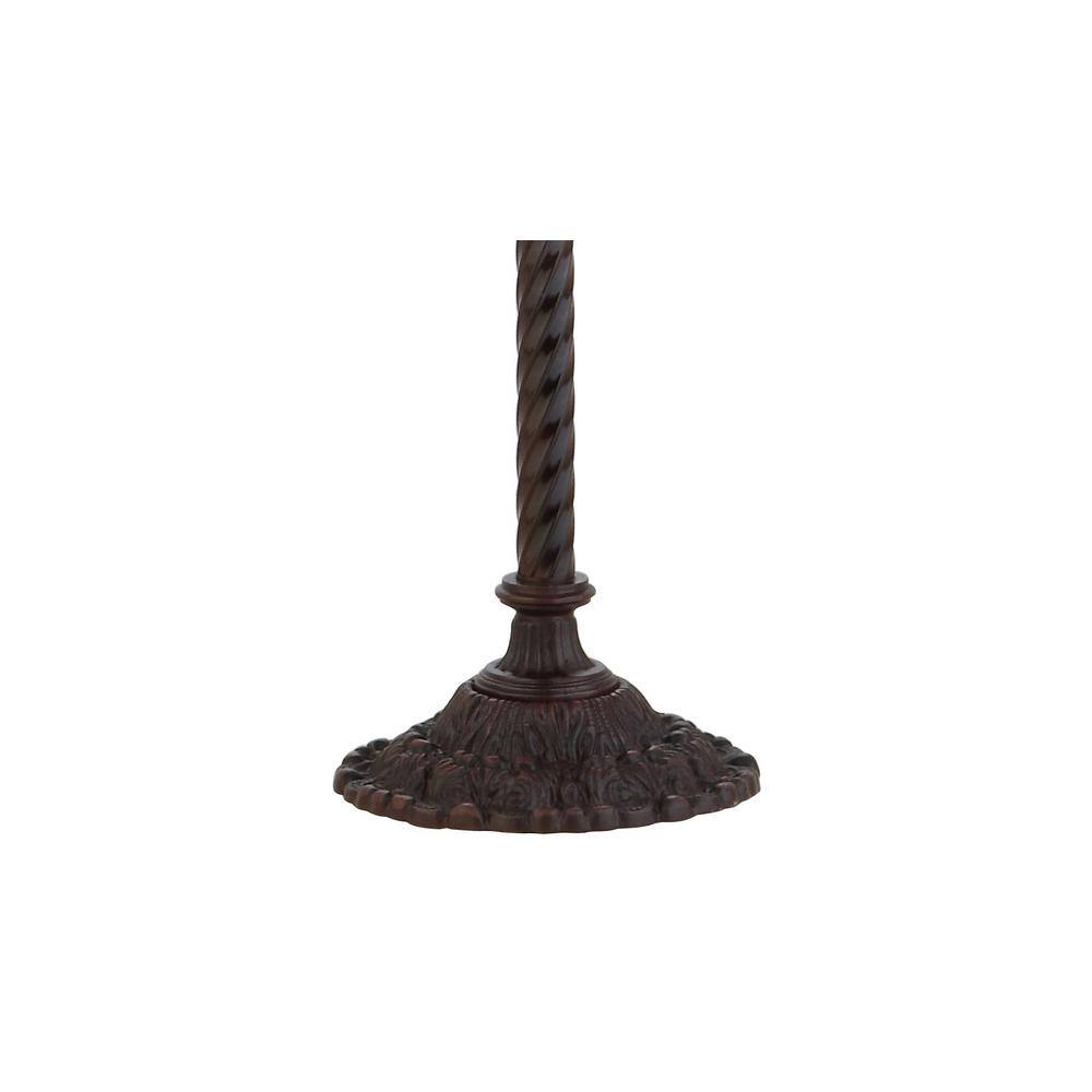 Moore Tiffany-Style Bronze Torchiere Floor Lamp with Multicolor Stained Glass