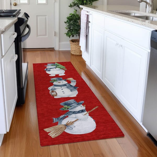 Chantille Machine Washable Indoor/Outdoor Abstract ACN1826 Red 2 ft. 3 in. x 7 ft. 6 in. Runner Rug