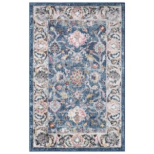 Vintage Collection Istanbul Navy 3 ft. x 4 ft. Border Area Rug