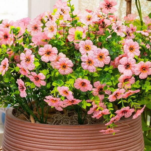 Nearly Natural 13 in. Pink UV Resistant Artificial Daisy Bush