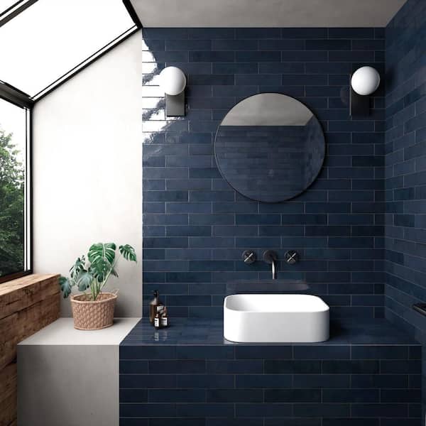 Tribeca Studio Blue Note 2 in. x 10 in. Porcelain Wall Tile (5.38 sq. ft. /Case)