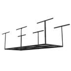 Adjustable Height Overhead Ceiling Mount Garage Rack in Black (96 in. W x 36 in. D)