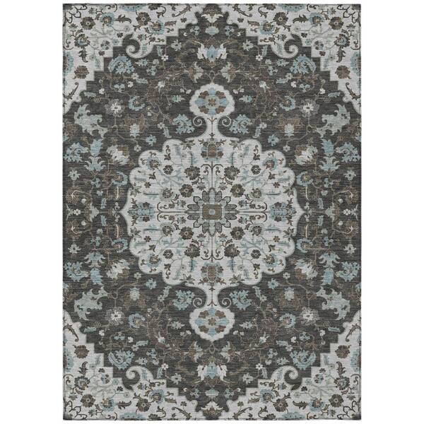 Chantille Machine Washable Indoor/Outdoor Abstract ACN2463 Silver 3 ft. x 5 ft. Area Rug
