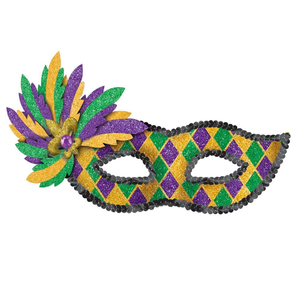 Mardi Gras Mask Bulk Mardi Gras Costumes Mardi Gras Necklaces 12 Pieces Mardi Gras Masks & Beads Necklaces Set 